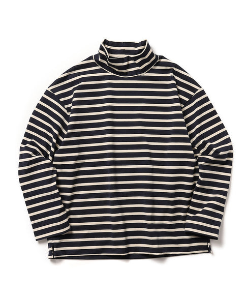 MR.OLIVE / GIZA COTTON BORDER / BOTTLE NECK SHIRT
